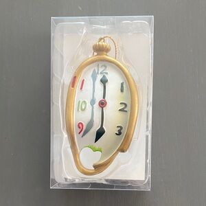 Salvador Dali Gold and White Surreal Soft Clock Christmas Ornament